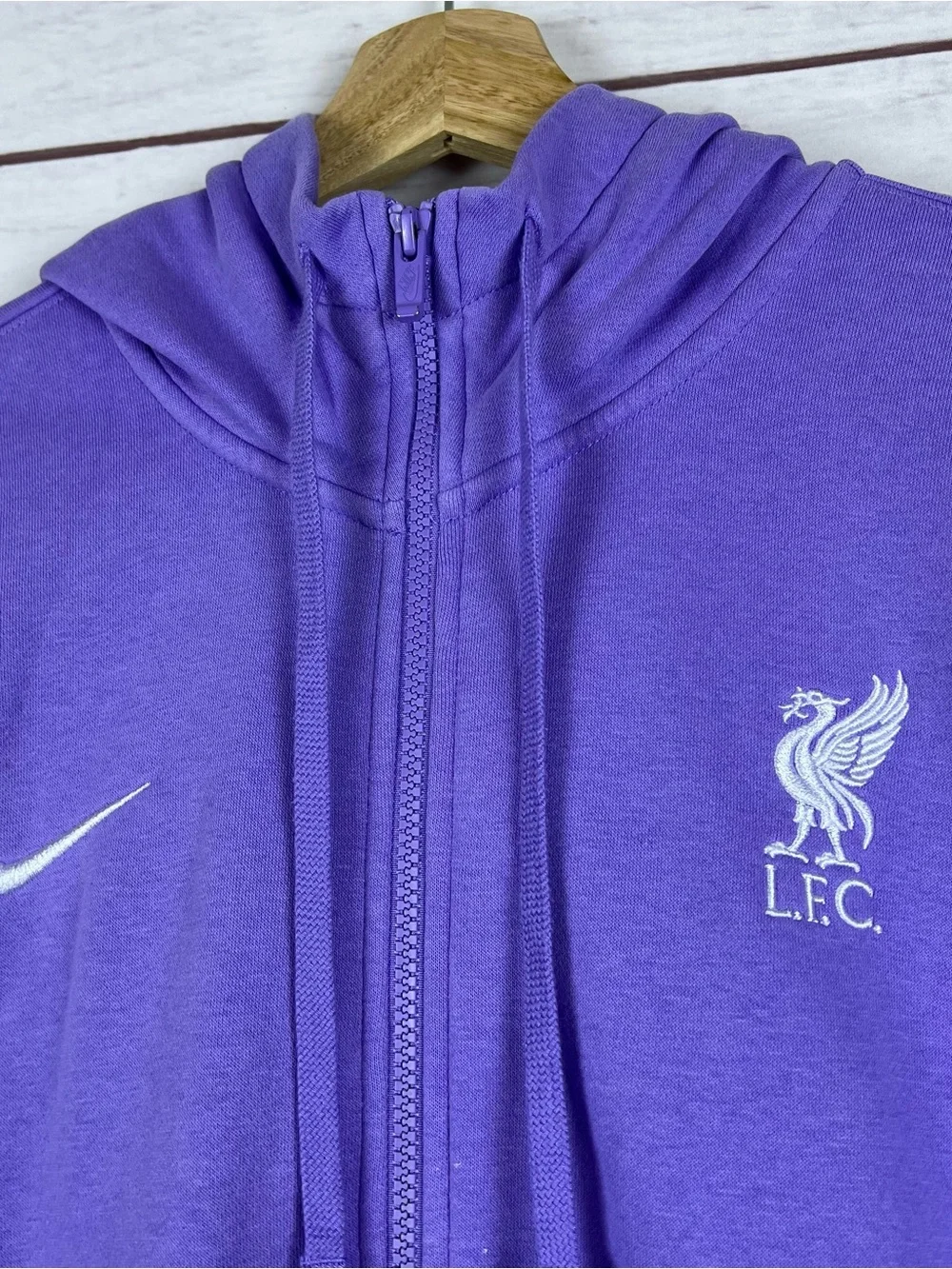 Nike Liverpool FC Pullover Hoodie Standard Issue Purple Soccer Zip Up Medium